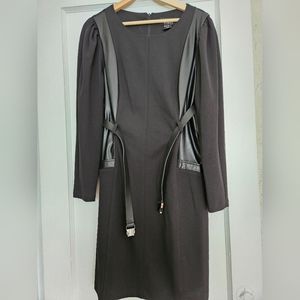 DKNY dress with leather panels
